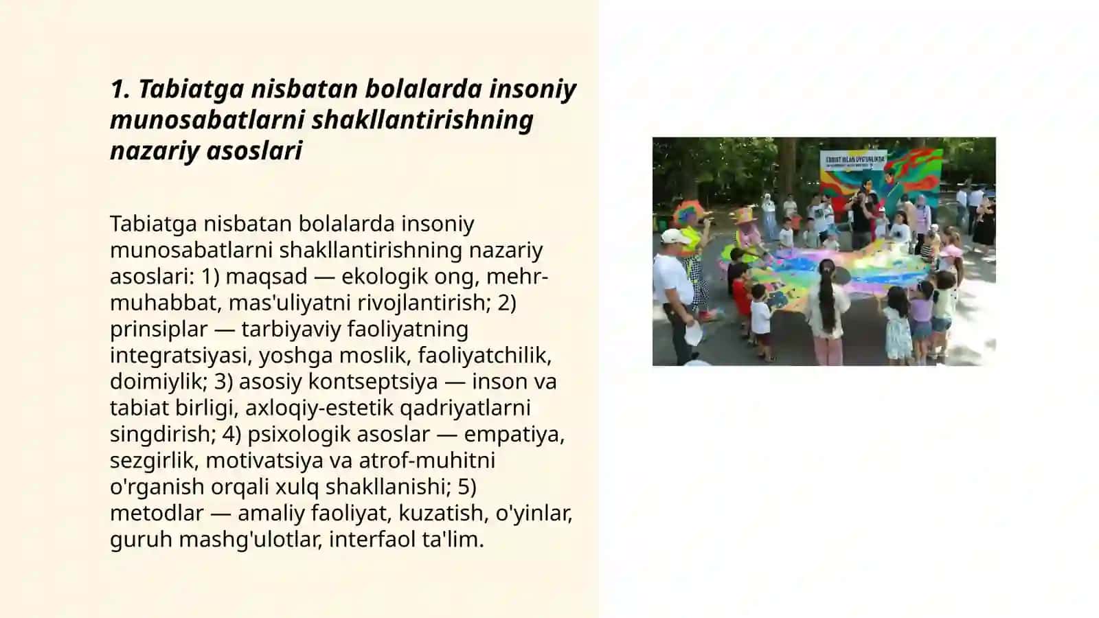 Tabiatga nisbatan bolalarda insoniy munosabatlarni shakllantirish 3