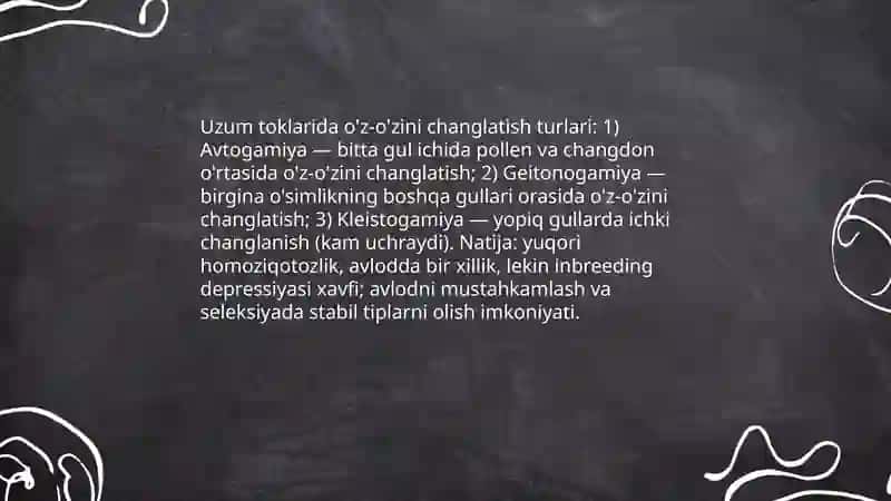 Uzum Tok turlarining tirgovchi xillari 3