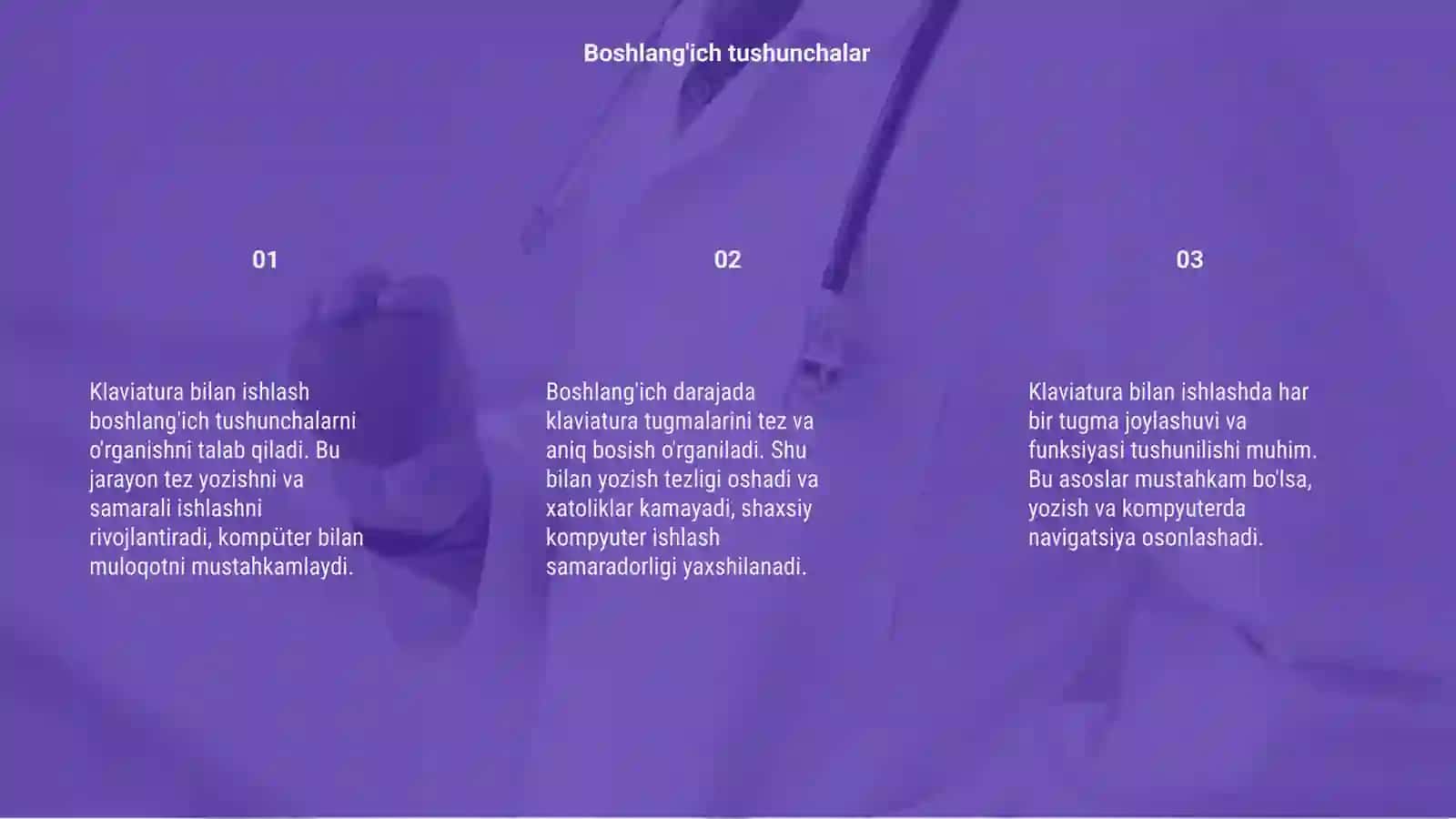 Klaviatura bilan ishlash 3