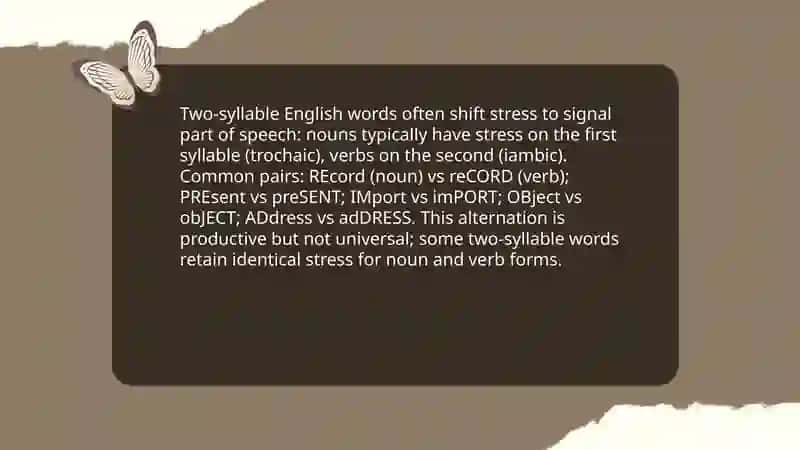 Stress in two-syllable words, longer words and compound words 3
