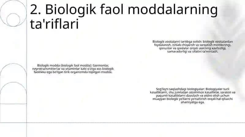 Biologik Faol Moddalarning Ishlatilishidagi Nazorat 3