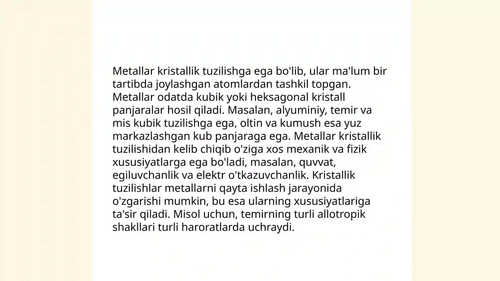 Metallarning umumiy xossalari 3