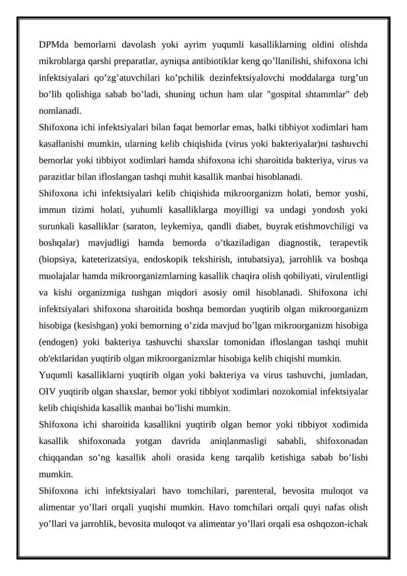 DAVOLASH MUASSASALARINING FAOLLIYATI BILAN TANISHUV 3