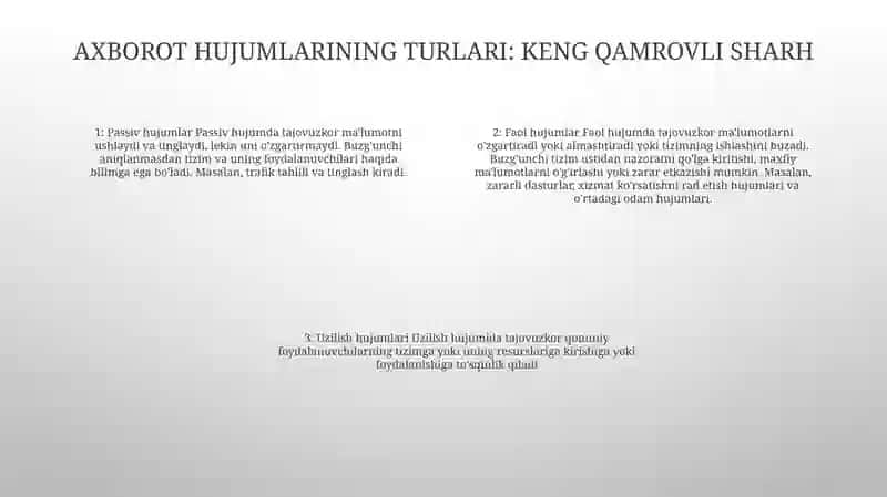 Axborot Xurujlari Va Tahdidlari 3