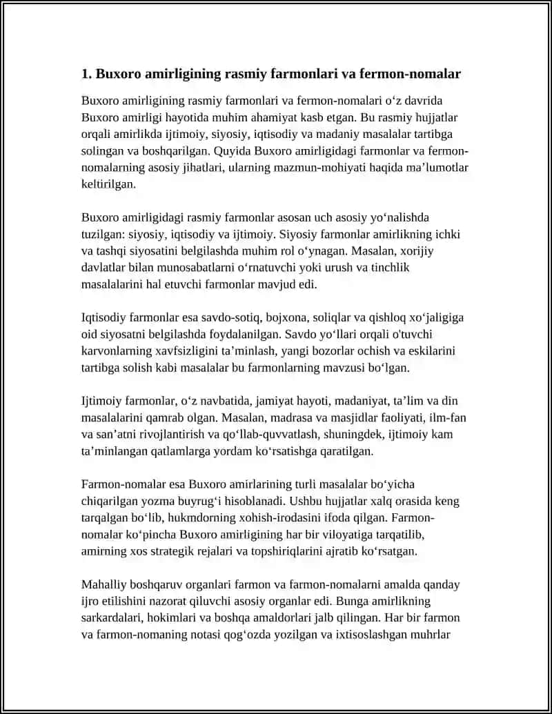 BUXORO AMIRLIGIGA OID YOZMA MANBALAR 3