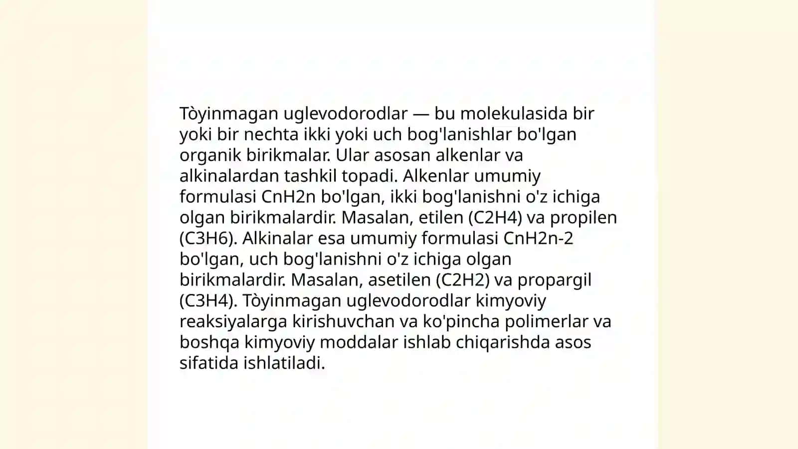 Tòyinmagan Uglevodorodlar 3