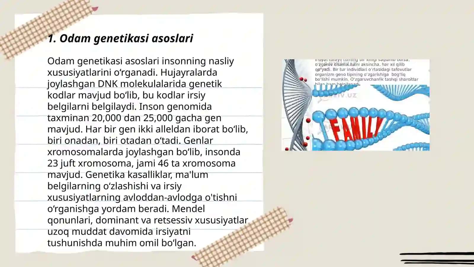 Odamlar genetikasi va uning o'rganish metodlari 3
