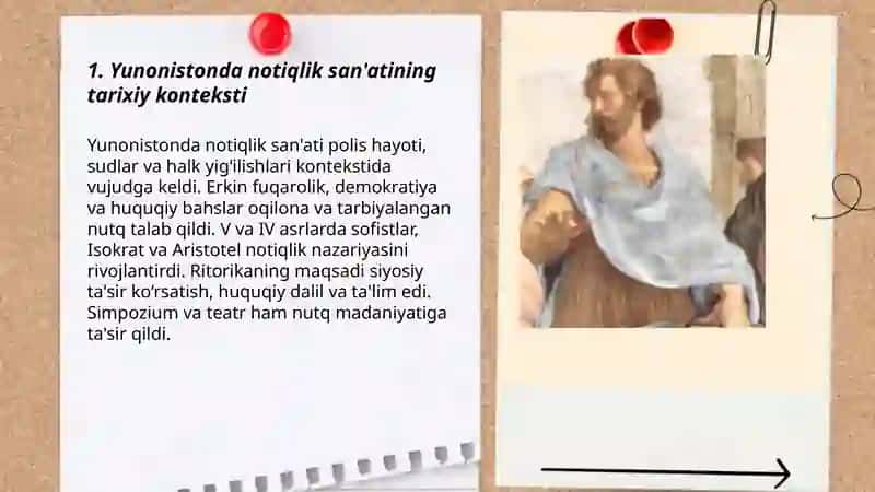 Yunonistonda notiqlik san'atining paydo bolishi 3