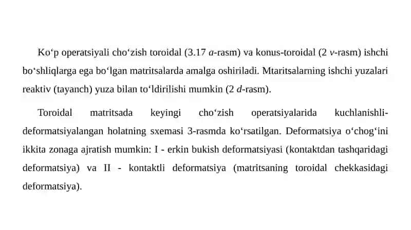 Listli materiallarni cho'zishda tayyorlanmaning shaklini o‘zgartirish 3