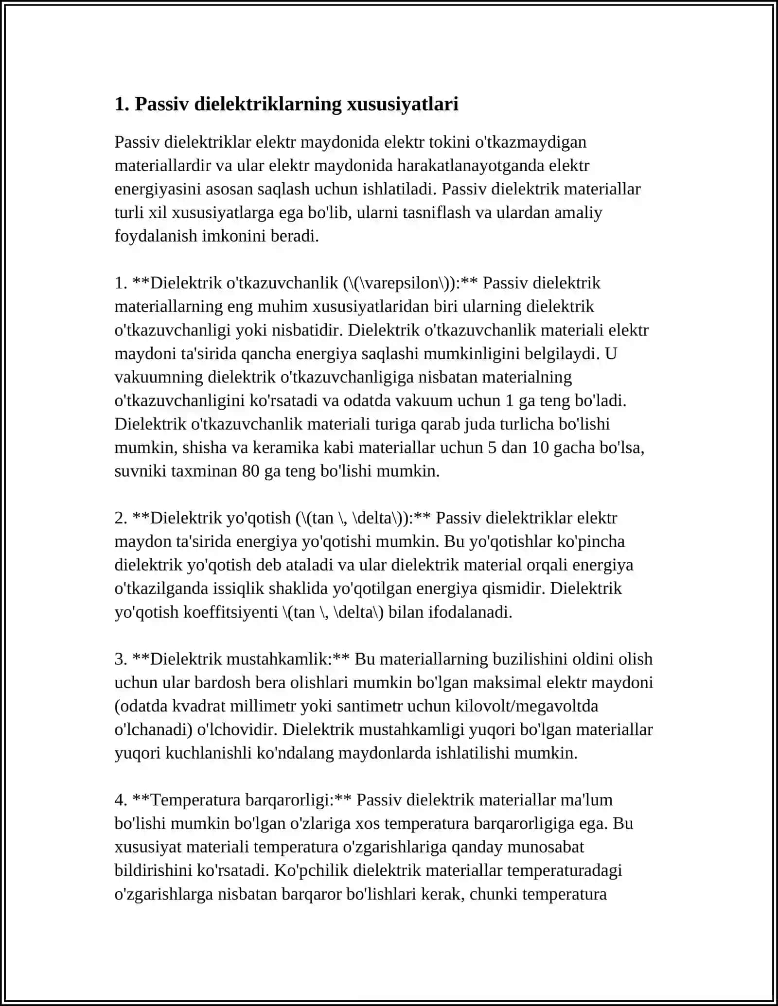 ELEKTR IZOLYATSION MATERIAL SIFATIDA ISHLATILADIGAN PASSIV DIELEKTRIKLAR 3