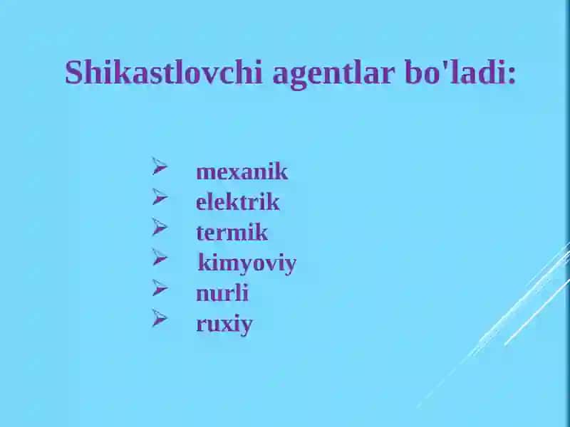 Shikastlanish. Travmatizm. Travmatik shok 3