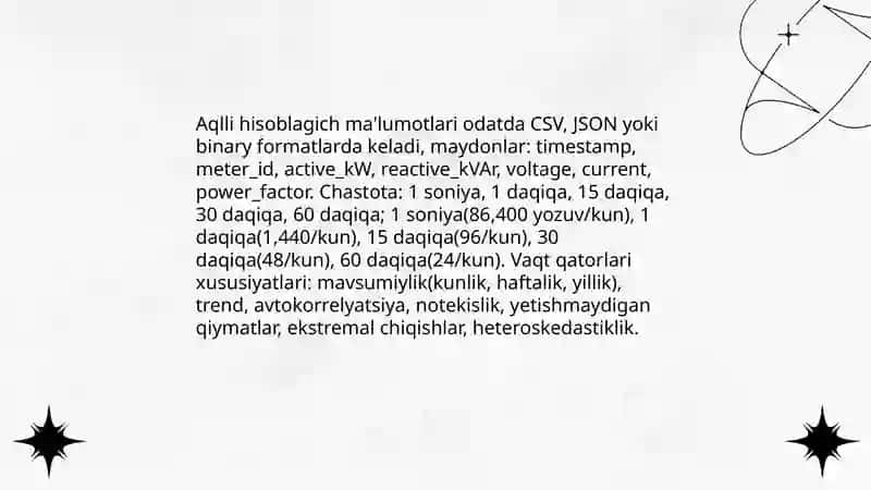 Smart-meter (aqlli hisoblagich) ma’lumotlari asosida anomal energiya sarfini aniqlash tizimi modellari 3