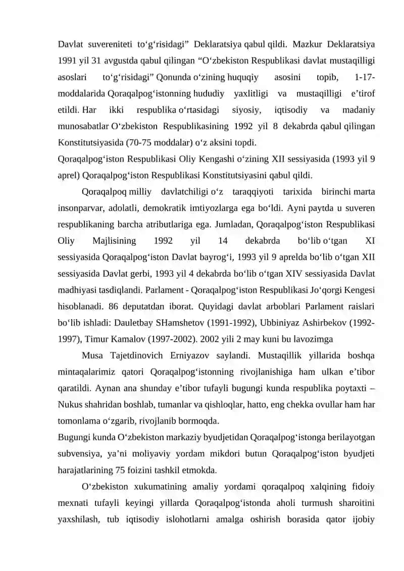 Mustaqillik yillarida Qoraqalpog‘iston Respublikasi 3