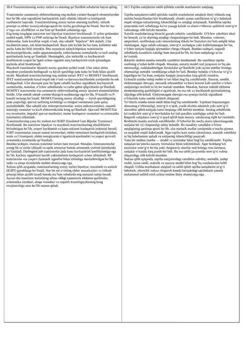 Volt–amper xarakteristikasi tushunchasi va uning elektron elementlarni tahlil qilishdagi o‘rnini tushuntiring 3