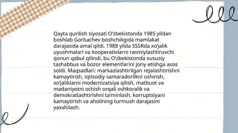 Qayta qurulish siyosati va uning inqirozi.Farg'ona fojiasi Misliddinova Nozima 3