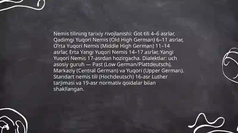 Nemis tilining tarixiy rivojlanishi va dialektlari 3