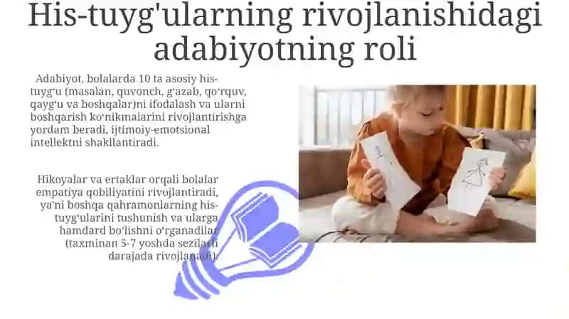 Bolalarda kechuvchi ijobiy va salbiy kechinmalarni sozda tasvirlang va sharhlang 3