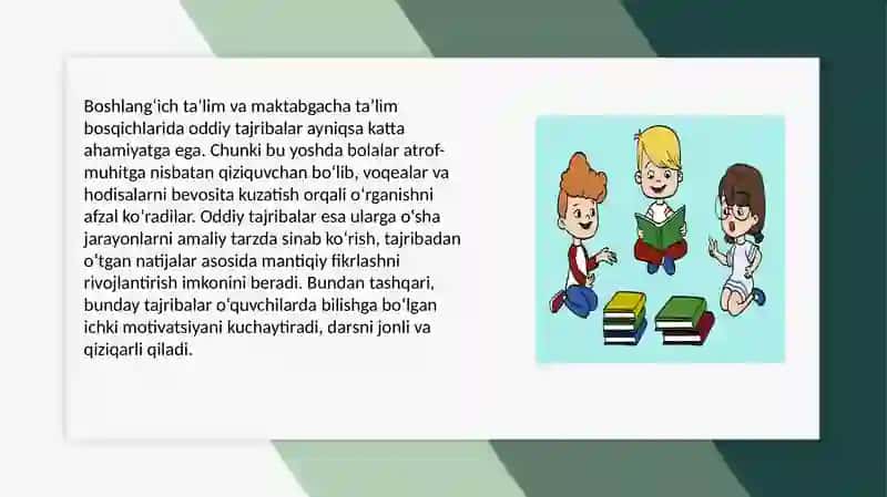 Oddiy tajribalarni o‘tkazish metodikasi 3