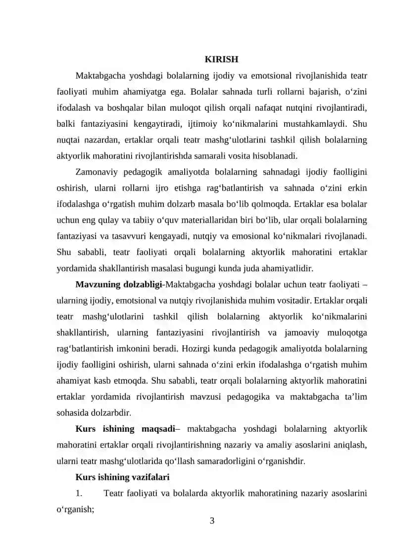 Teatr faoliyatida bolalarning aktyorlik mahoratini ertaklar orqali rivojlantirish 3