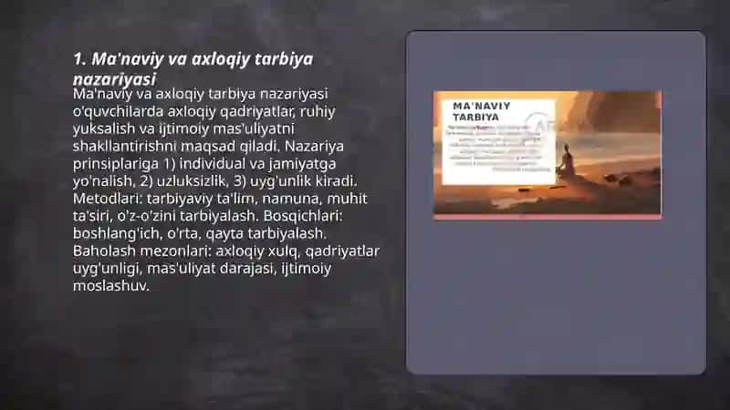 Ma'naviy va axloqiy tarbiya nazariyasi 3