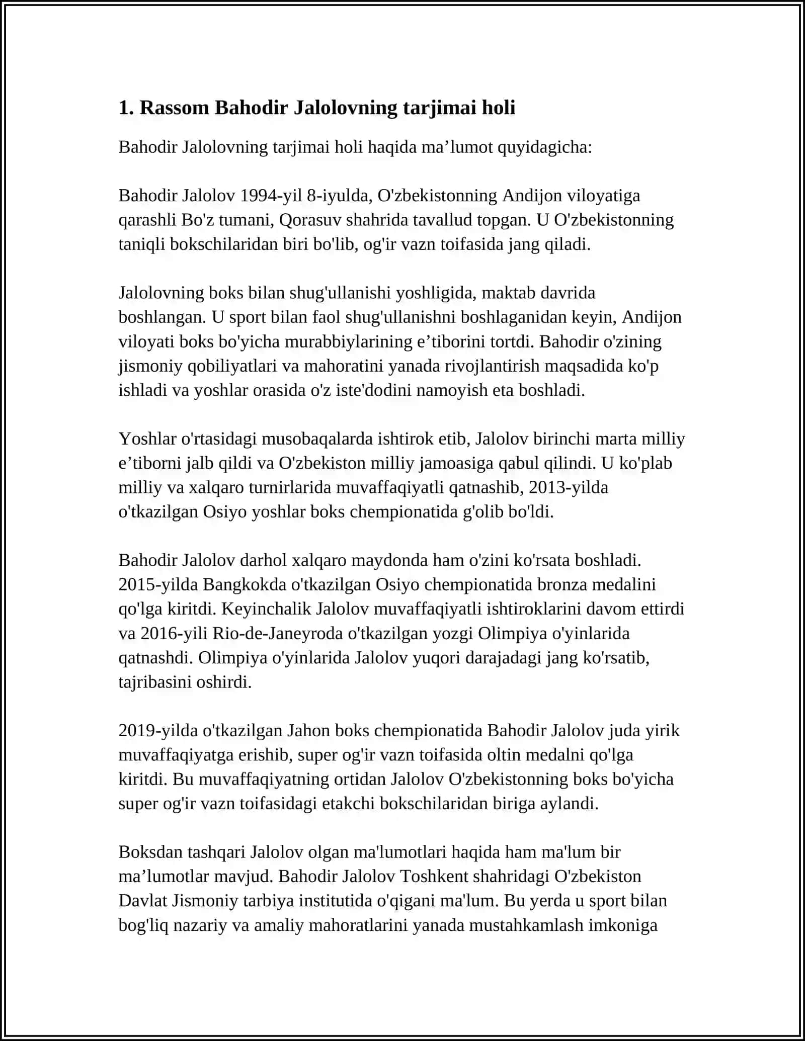 RASSOM BAHODIR JALOLOV IJODINI ÒRGANISH MUSYAQIL ISH 3