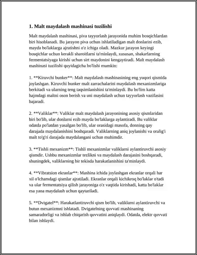 PIVA TAYYORLASHDA ISHLATILADIGAN QURILMALARNING TUZILISHI 3