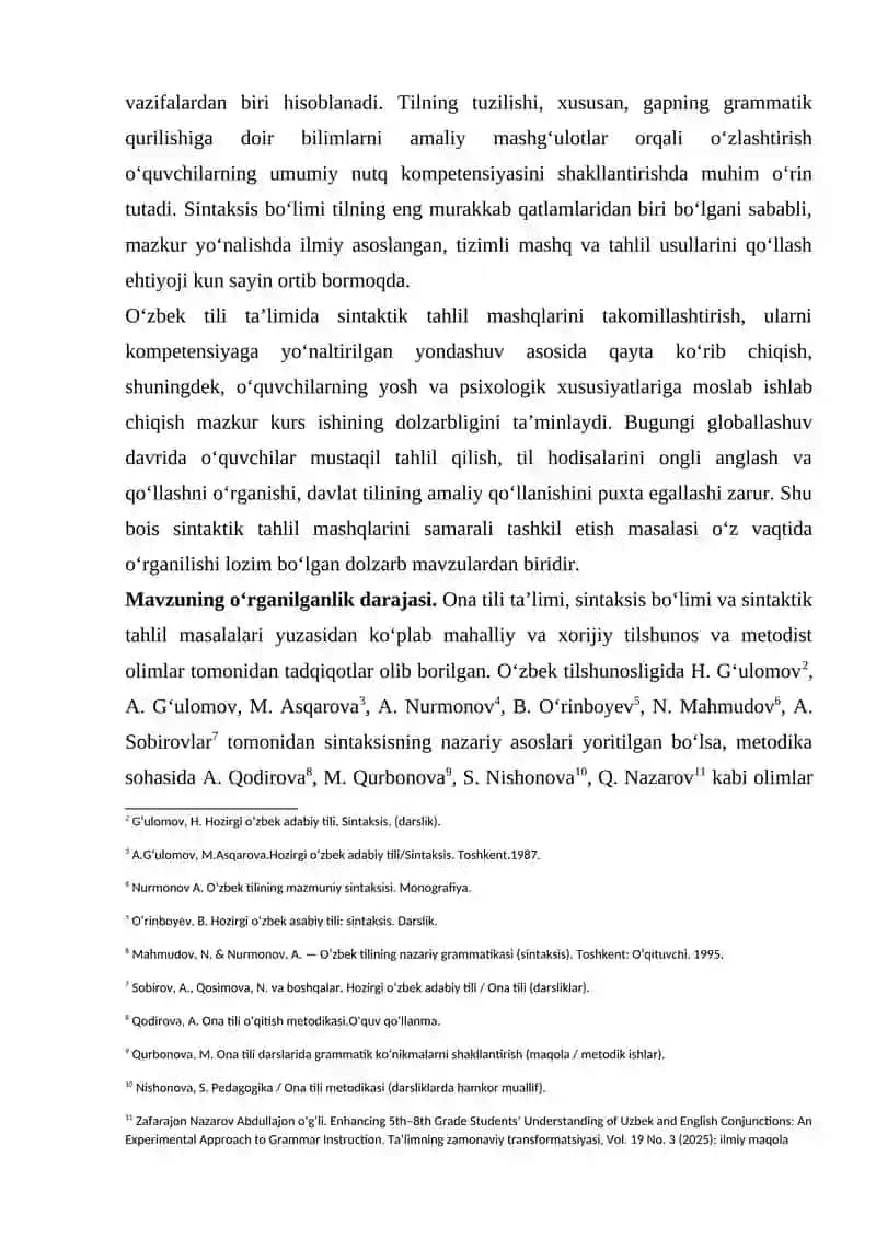 Ona tili darslarida sintaktik tahlil mashqlarini o'tkazish 3