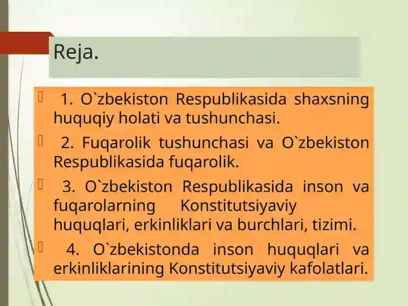 O'zbekistonda inson huquqlari va erkinliklari kafolatining yaratilishi 3