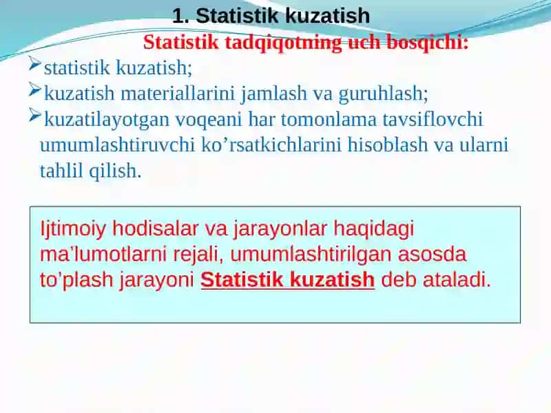 Ekonometrik modellarning axborot ta’minoti va ststistikaning asosiy tushunchalari 3