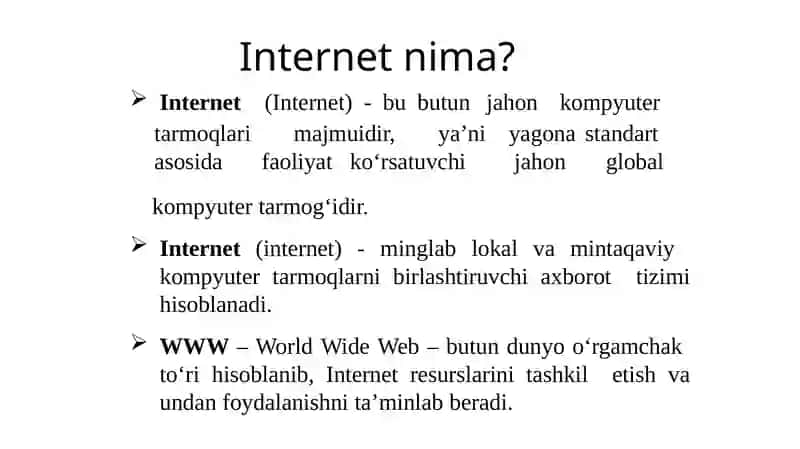 INTERNET PROVAYDERLARI, MANZILLARI WWW 3