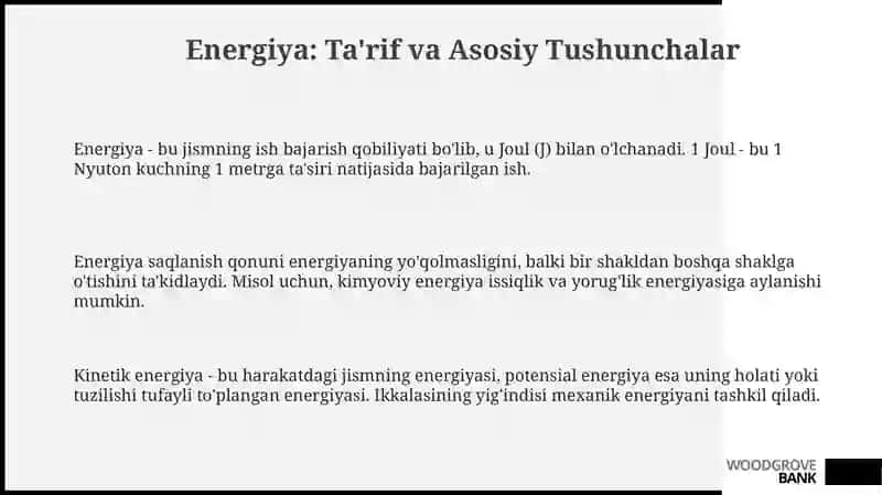 Energiya: Issiqlik va Yorug'lik Asoslari 3