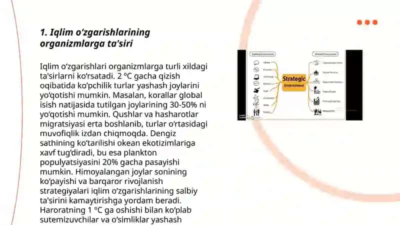 Organizmlarda tashqi muhit omillari ta'siriga moslashish muammolari 3