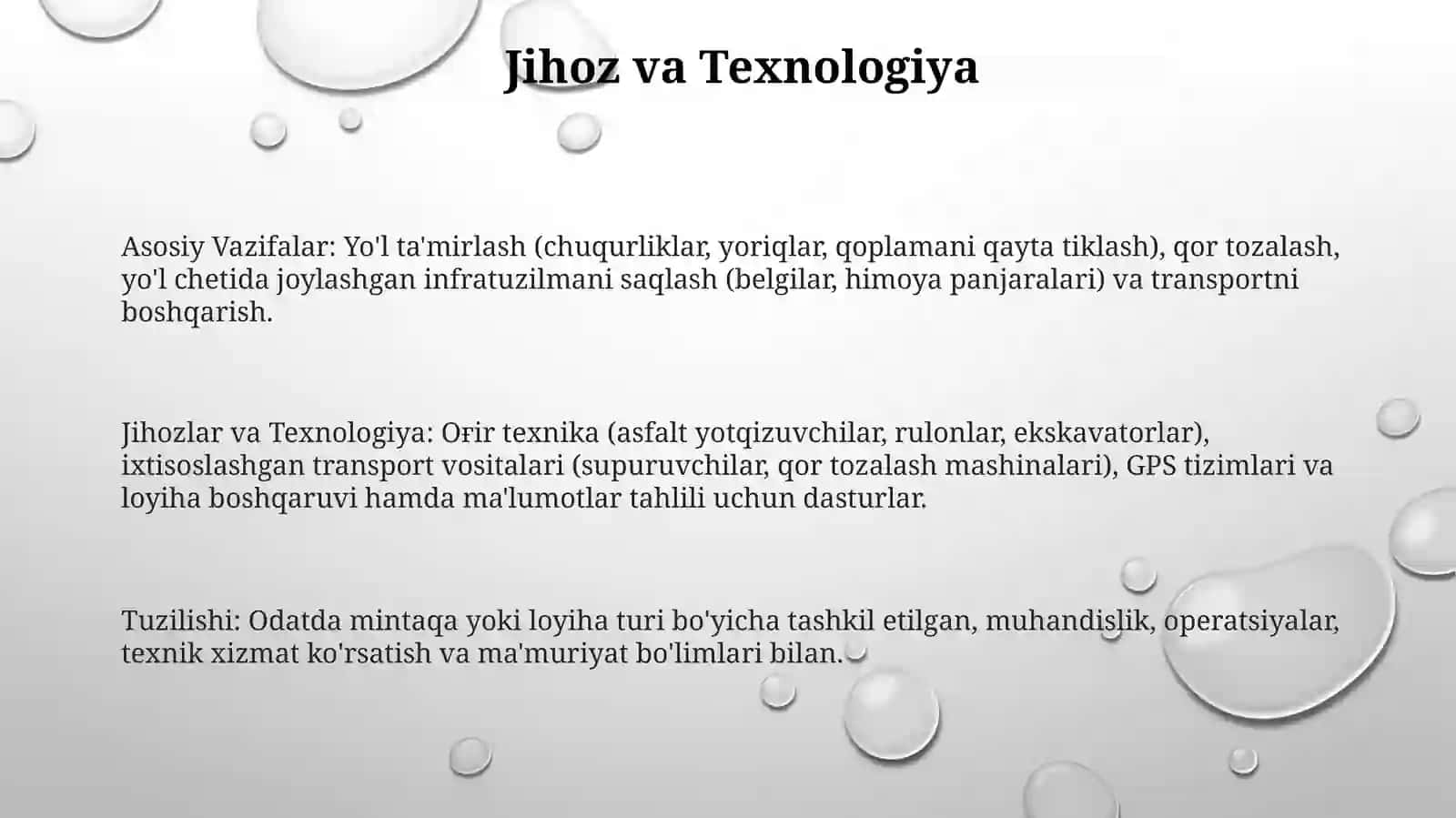 Yo'l ta'mirlash va ekspluatatsiya korxonalarining asosiy vazifalari 3