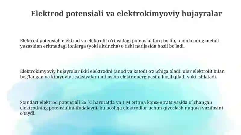 Elektrokimyoviy metodlarini nazariy asoslari 3