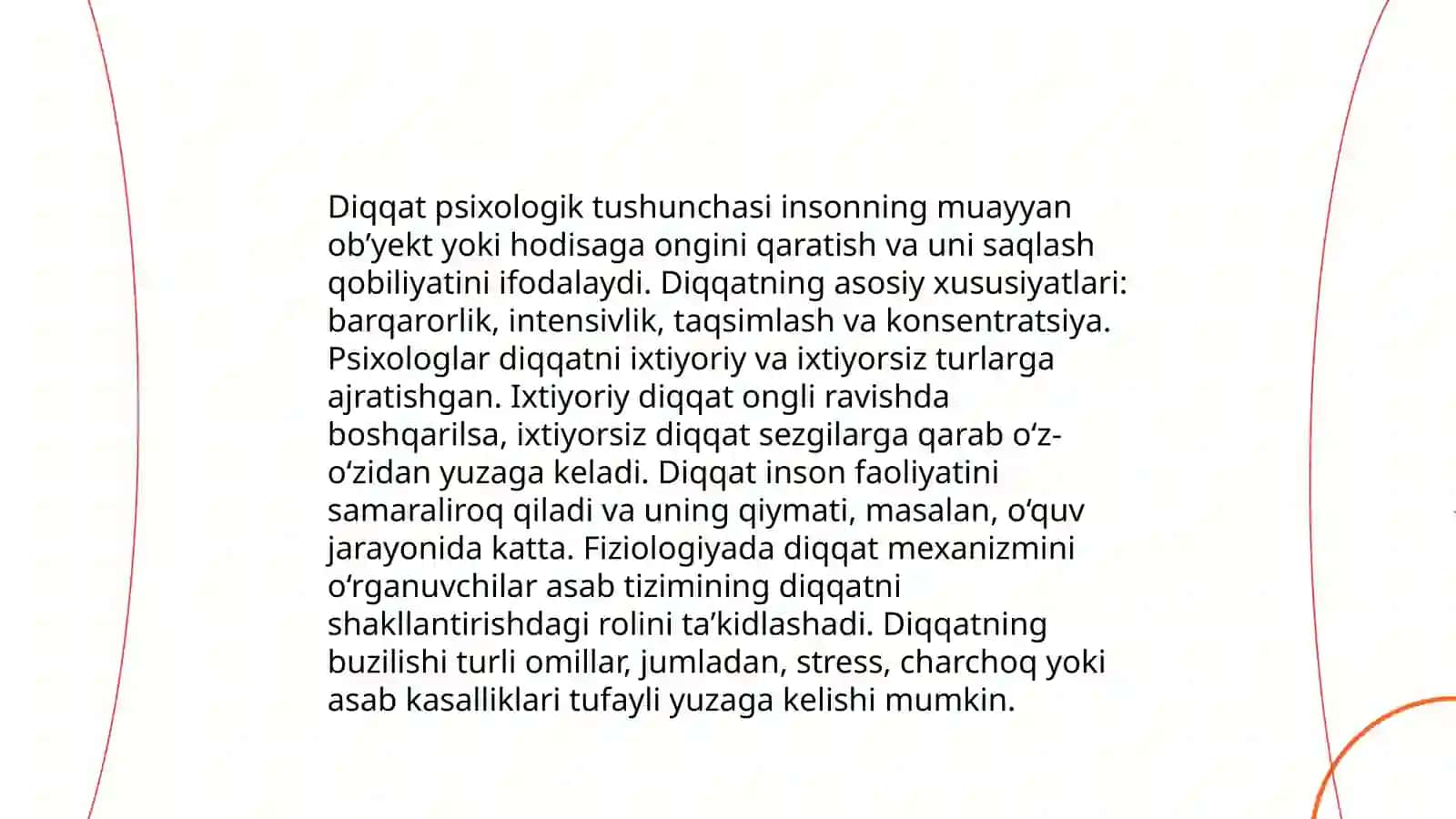 Diqqat turlari va uning xususiyatlari 3