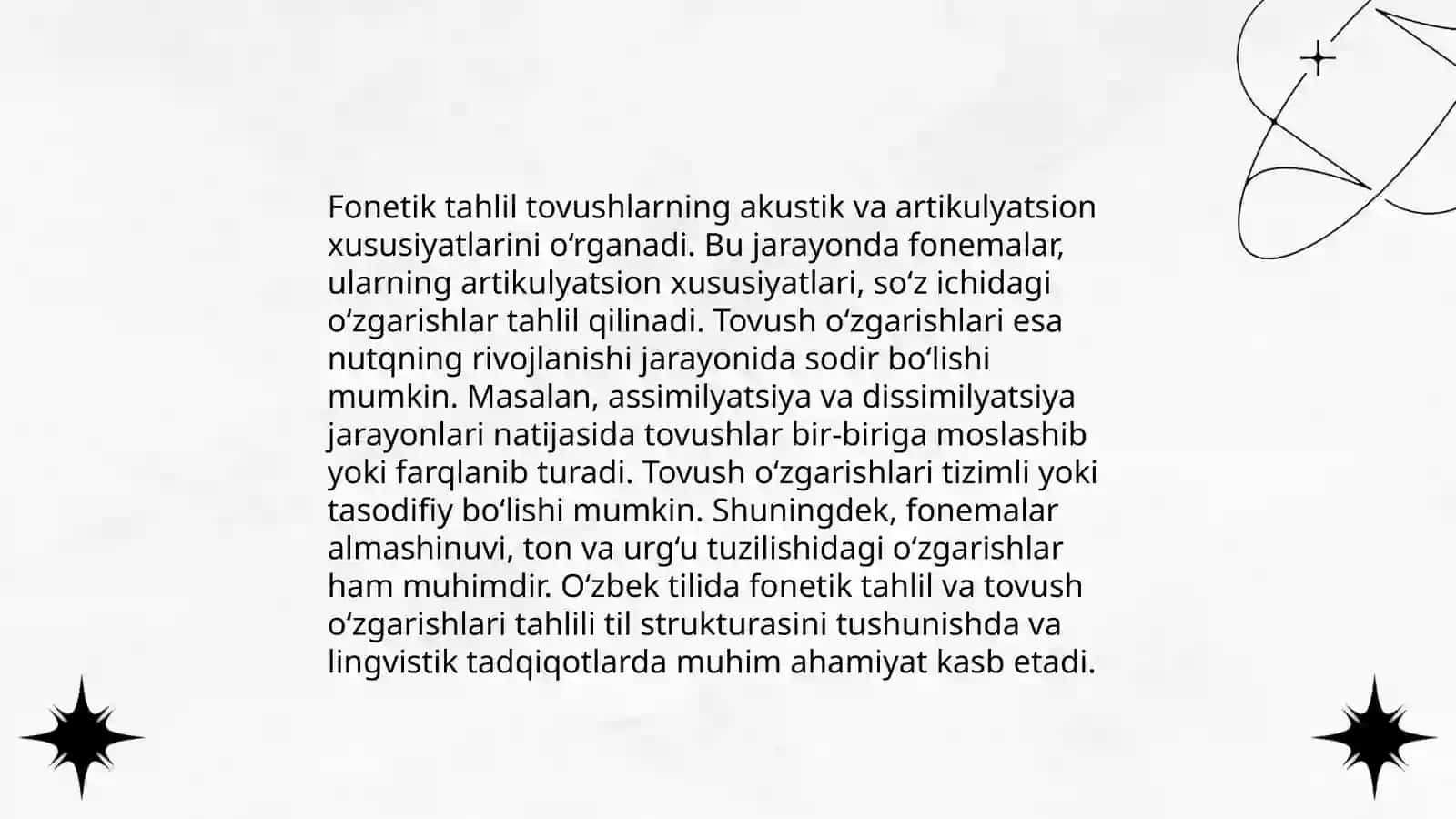 Fonetik tahlil va tovush o'zgarishlari 3