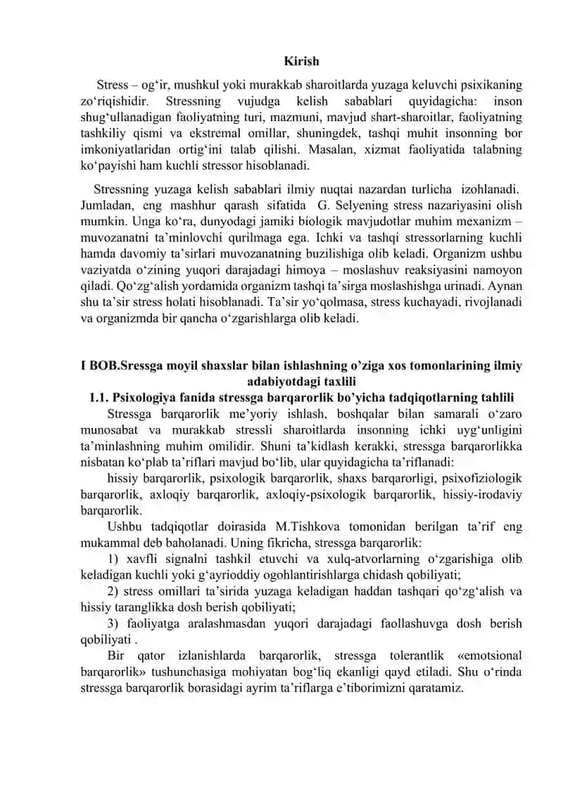 Stressga moyil shaxslar bilan ishlashning o'ziga xos tomonlari. 3