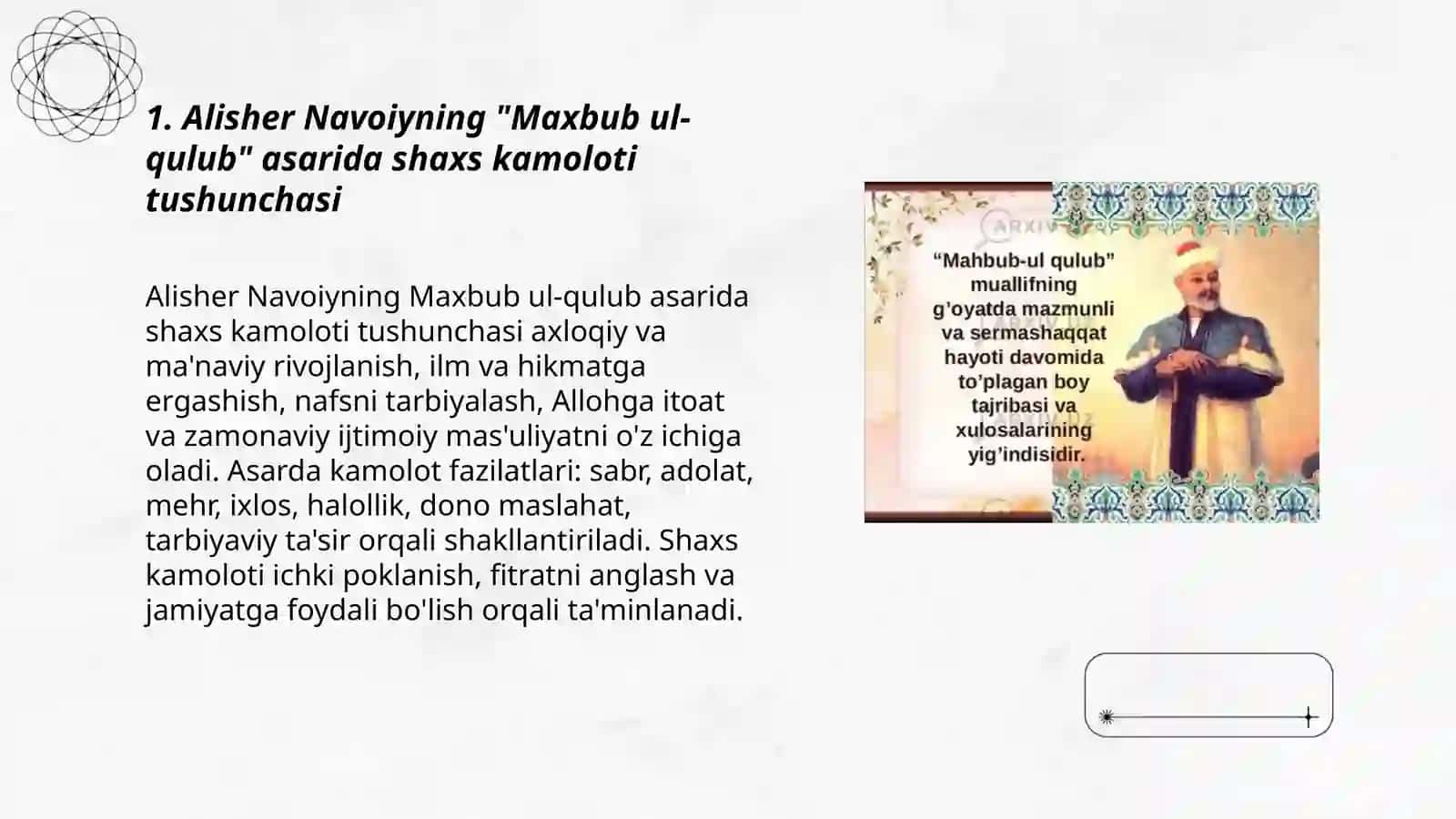 Maxbub ul-qulub asarida shaxs kamoloti masalalari 3