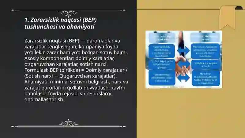 Zararsizlik nuqtasi tahlili va uning boshqaruv qarorlaridagi ahamiyati 3