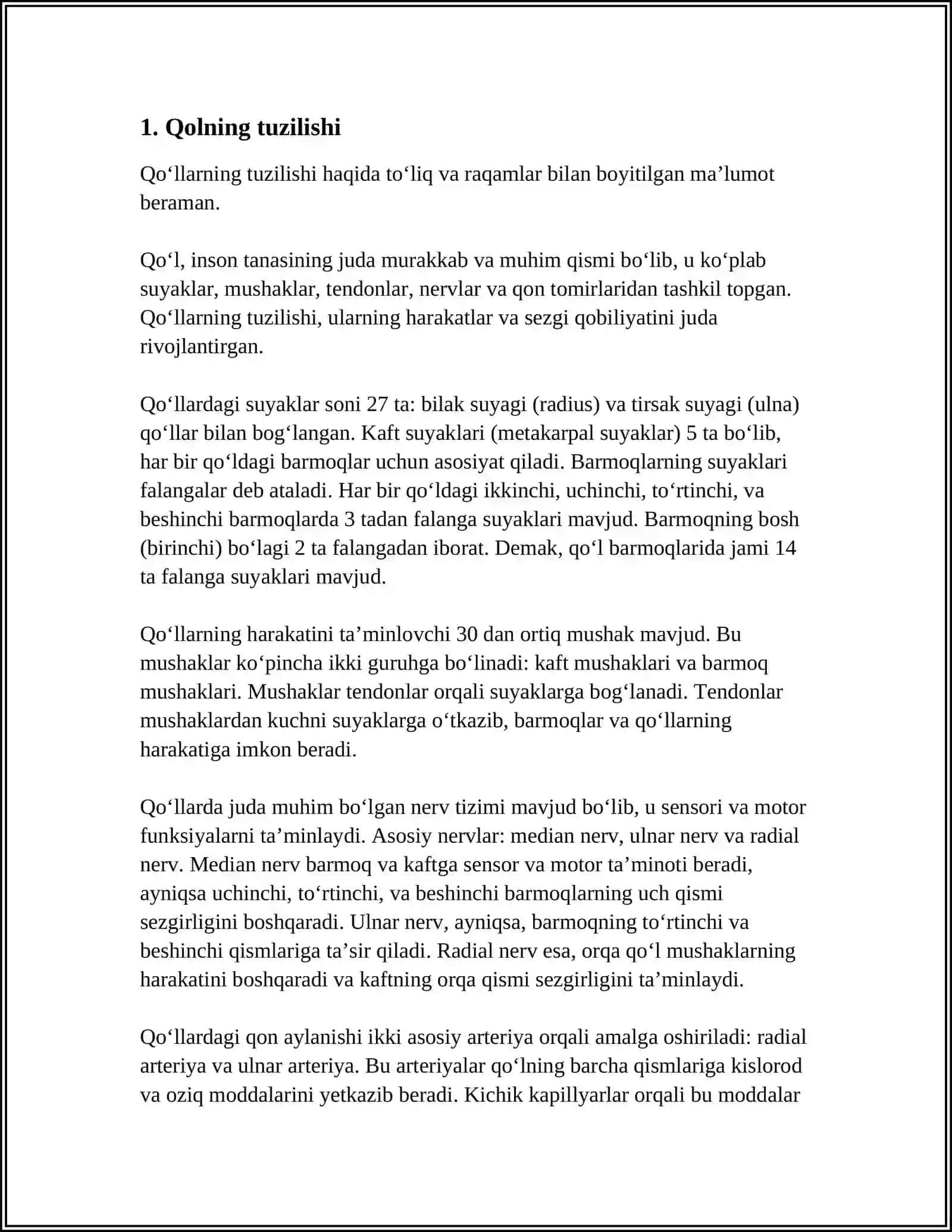 QO‘LNING ERKIN TURGAN BO‘LIMIDAGI SUYAKLAR. QO‘LNING KAMAR SUYAKLARI VA ULARNING BIRIKISHI 3