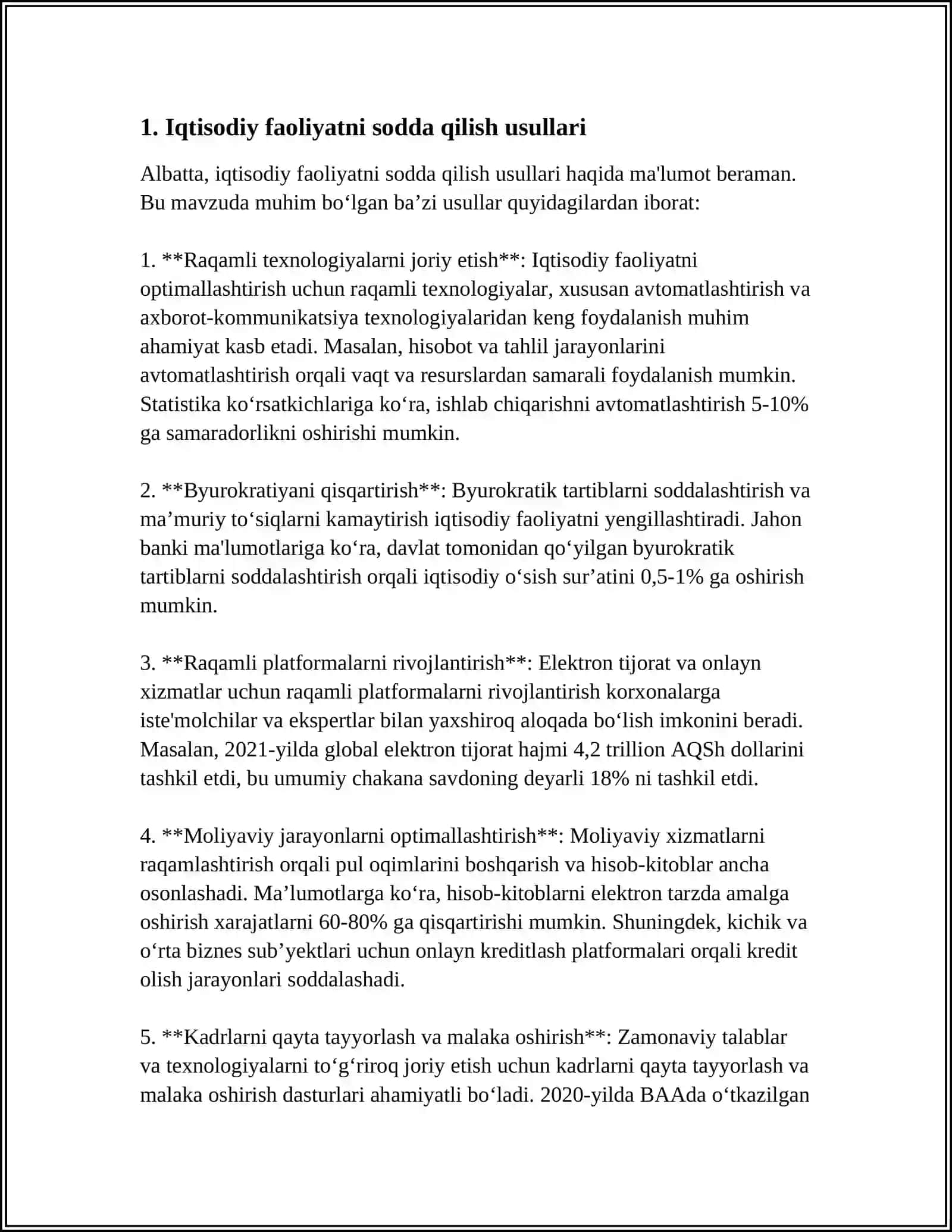 XUFYONA IQTISODIY FAOLIYATNI MINIMALLASHTIRISH YO'LLARI 3
