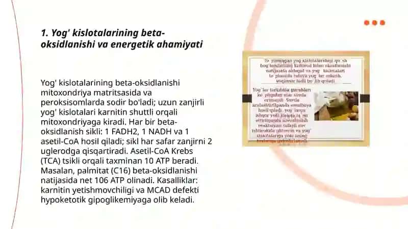 Yog' kislotalarini oksidlanishi ahamiyati, buzilishlari 3