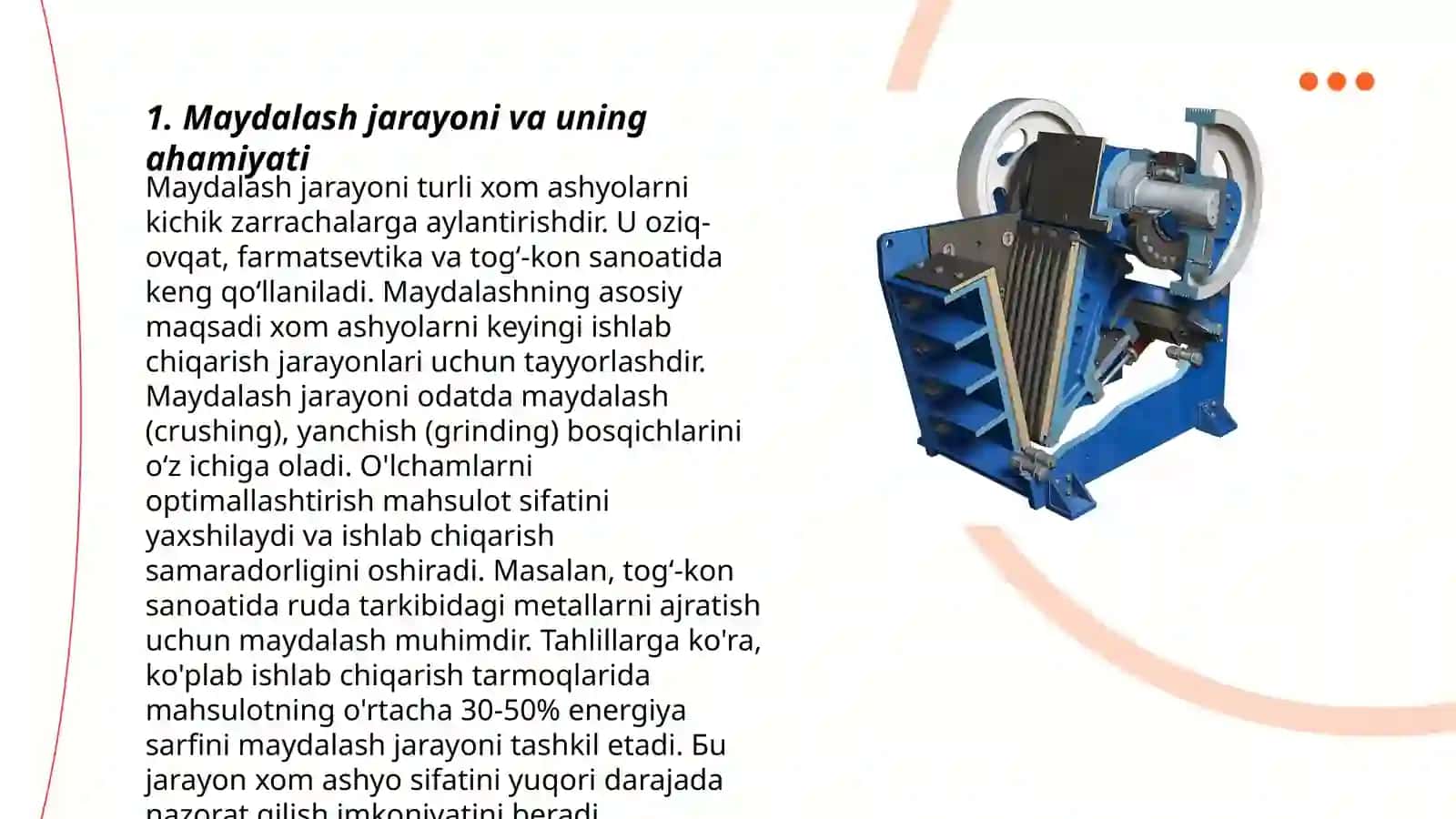 Maydalash jarayonida jag‘li maydalagichni avtomatlashtirish 3