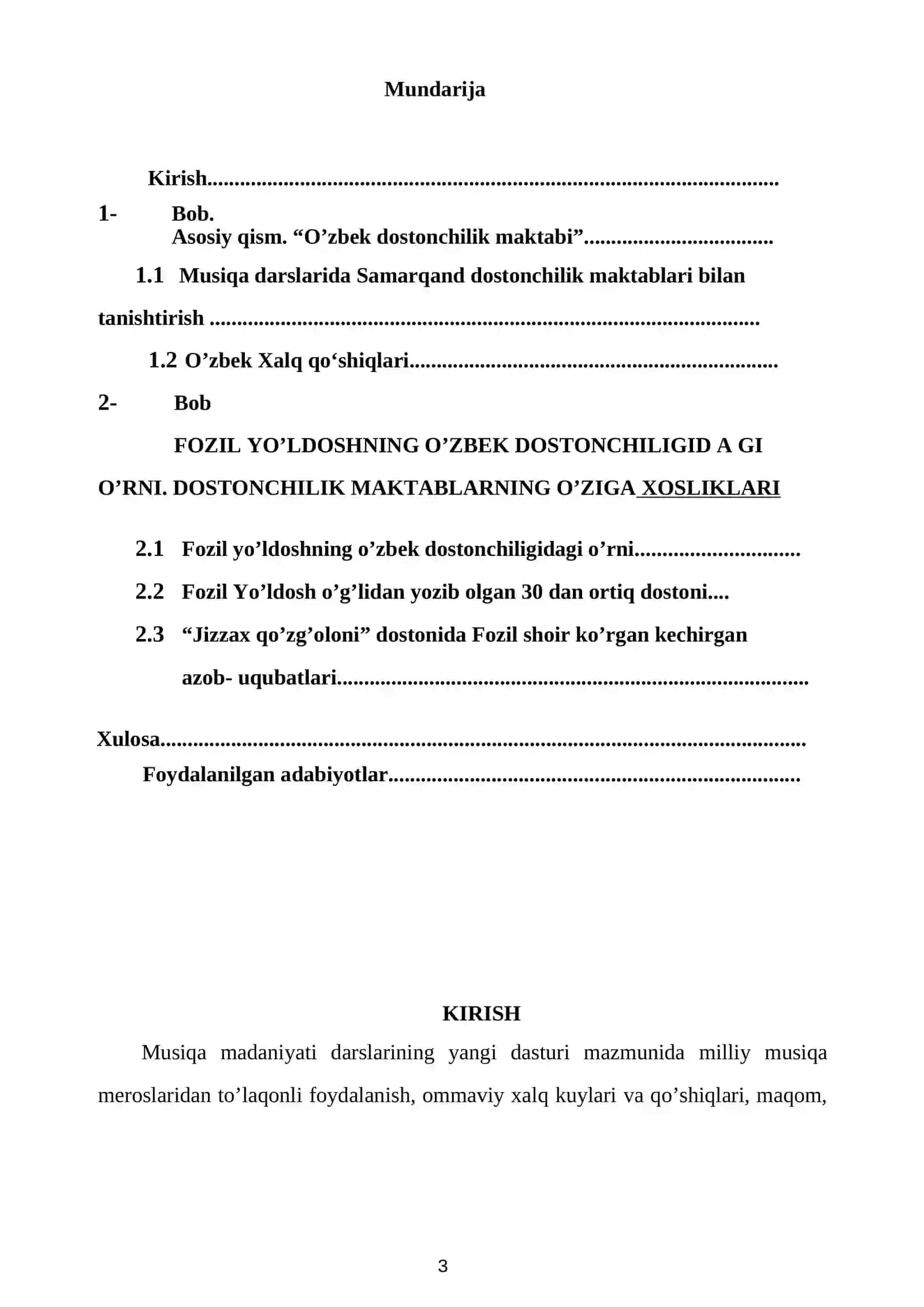 O’zbek dostonchilik maktabi KURS ISHI 3