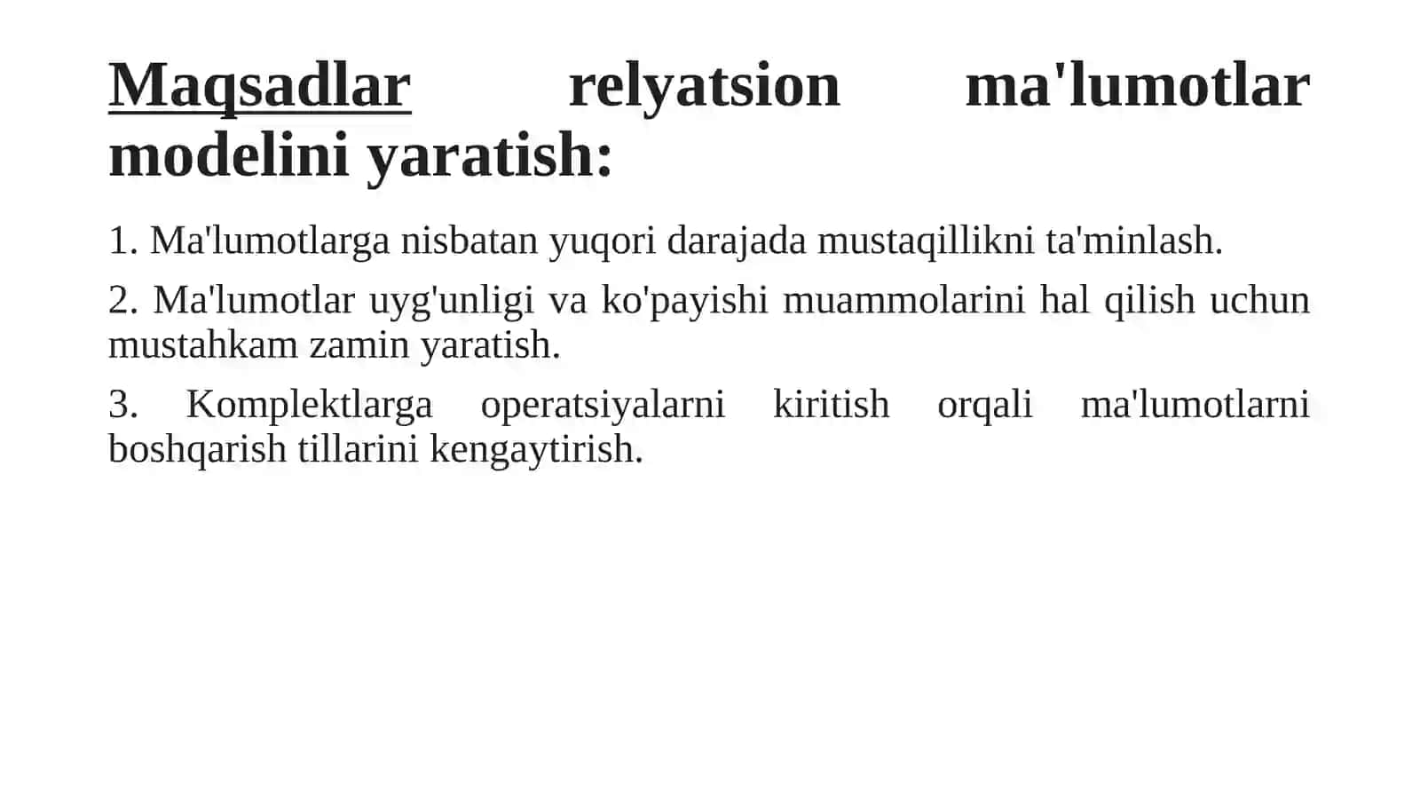 1 -Amaliyish:Relyatsionmodelniyaratish 3