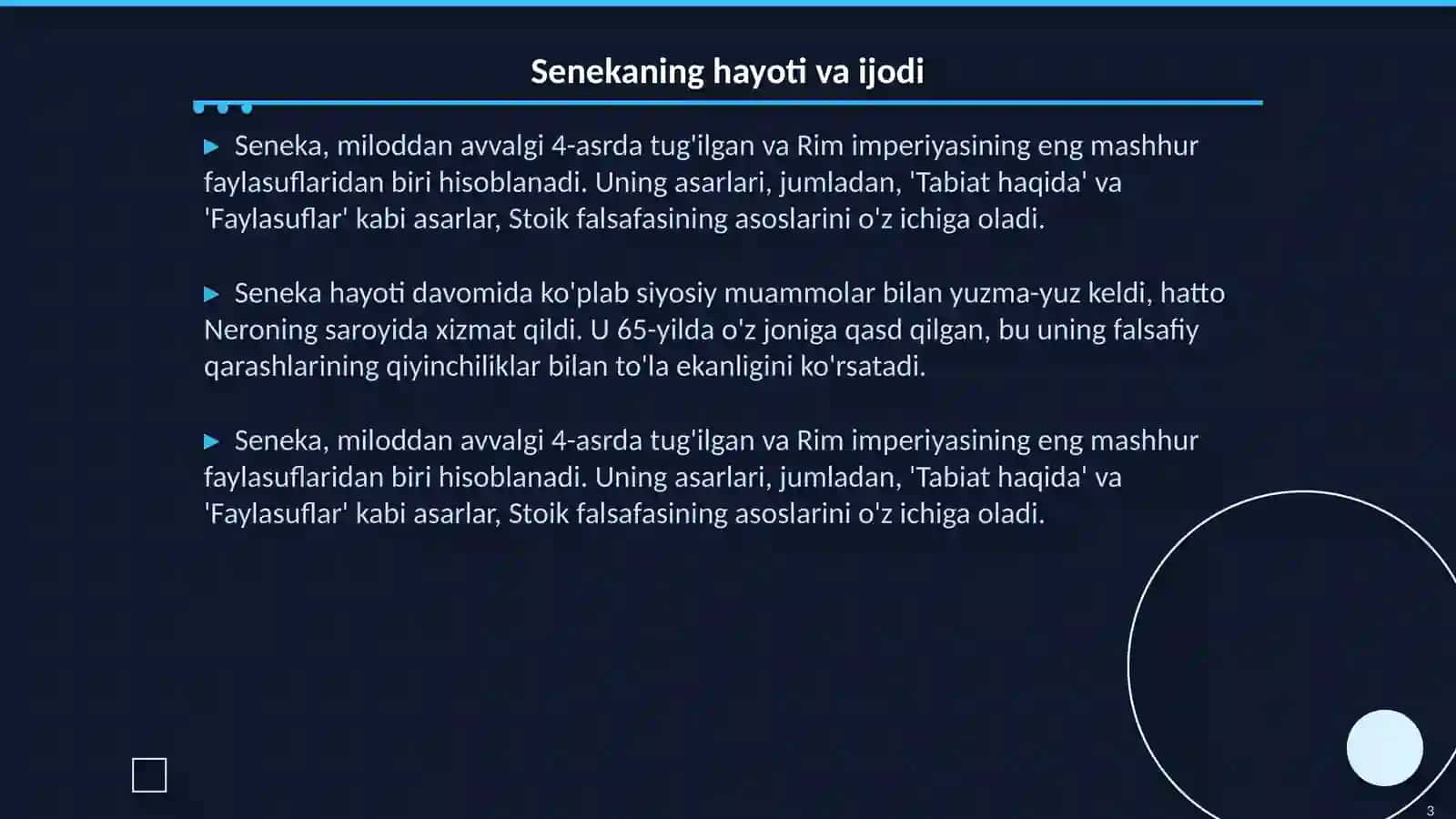 Senekaning "Lutsiliyga axloqiy xatlar"asari 3