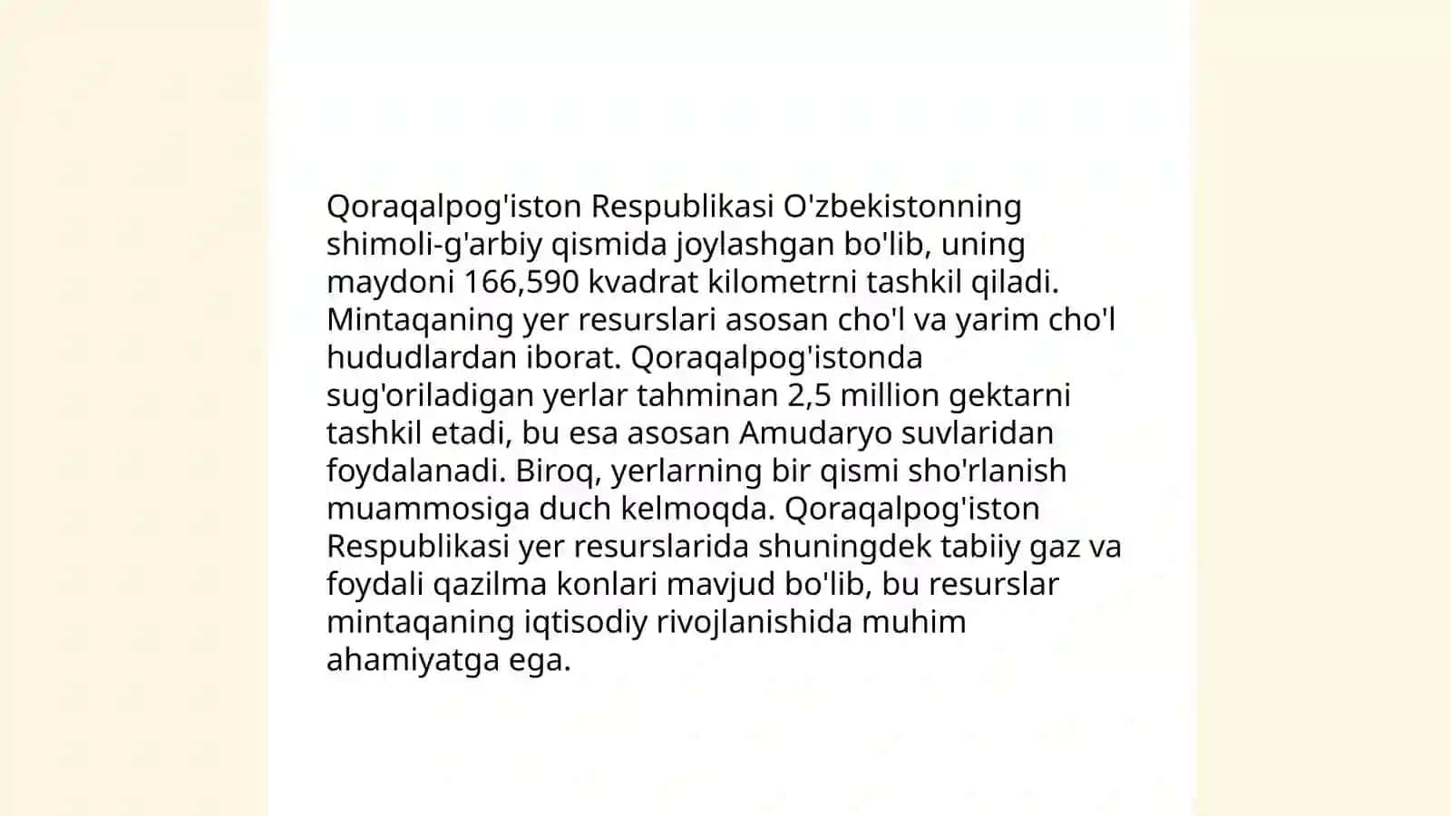 Qaroqalpog'istonda yer resurslark Olimboyev Quvonch 3