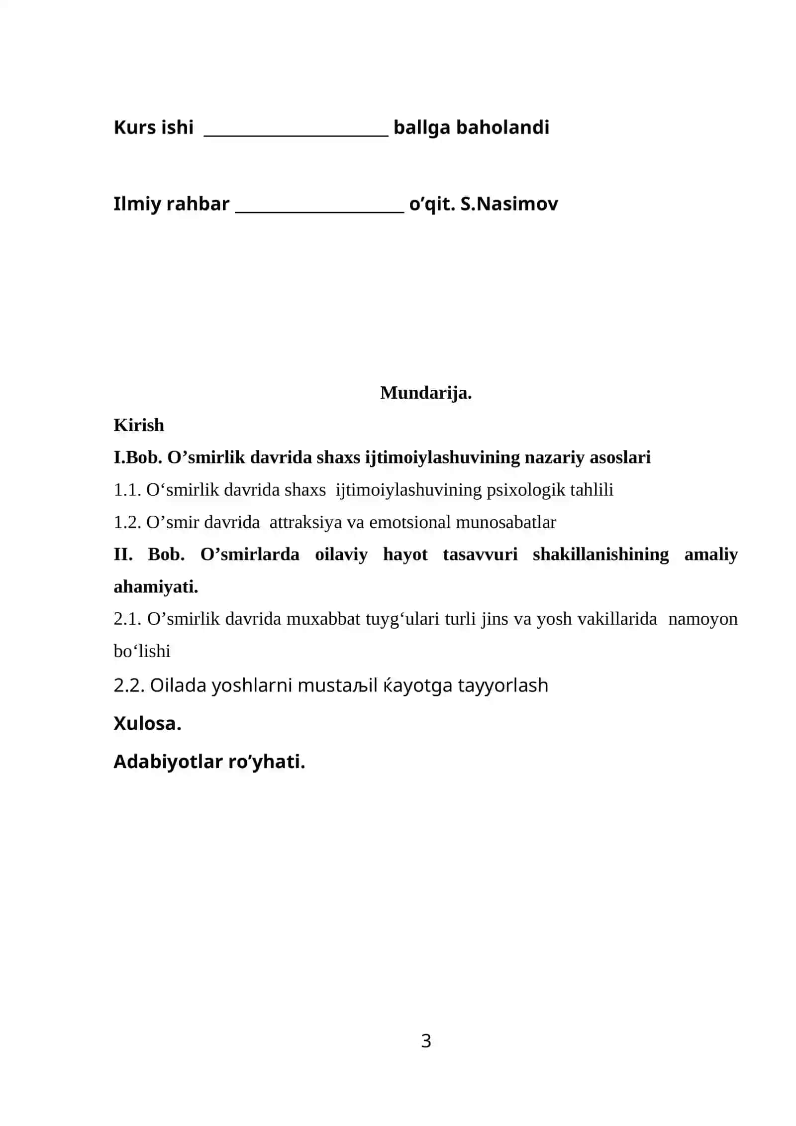 O’SMIRLIK DAVRIDA OILAVIY HAYOT HAQIDAGI TASAVVURLAR SHAKLLANISHINING IJTIMOIY PSIXOLOGIK ASOSLARI 3