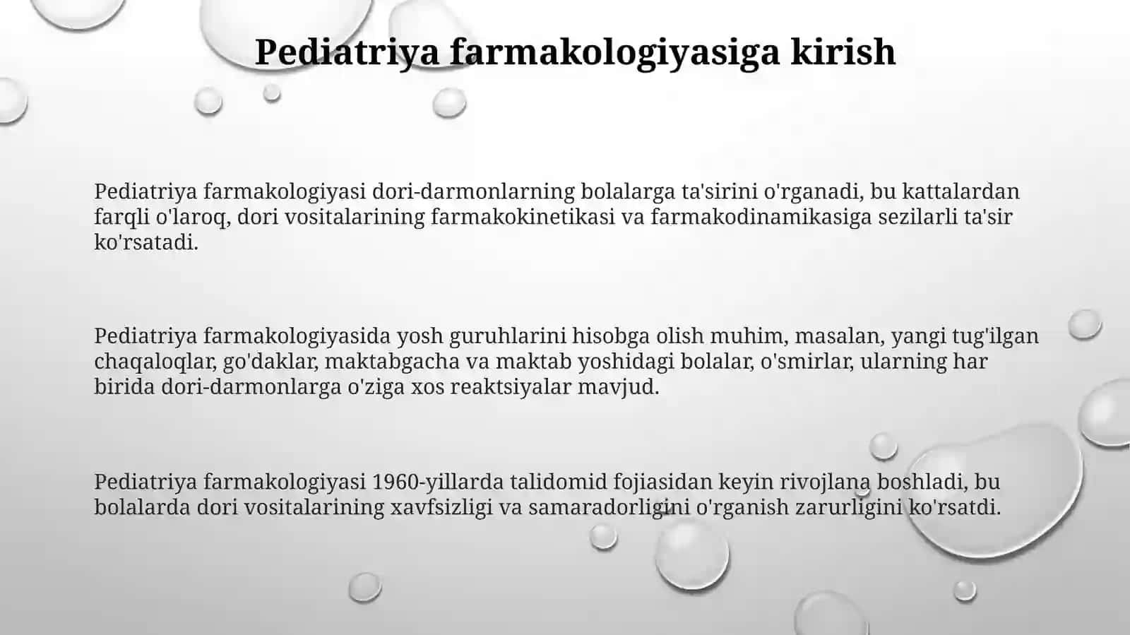 Bolalar amaliyotida foydalanish uchun dori vositalarini yaratish 3