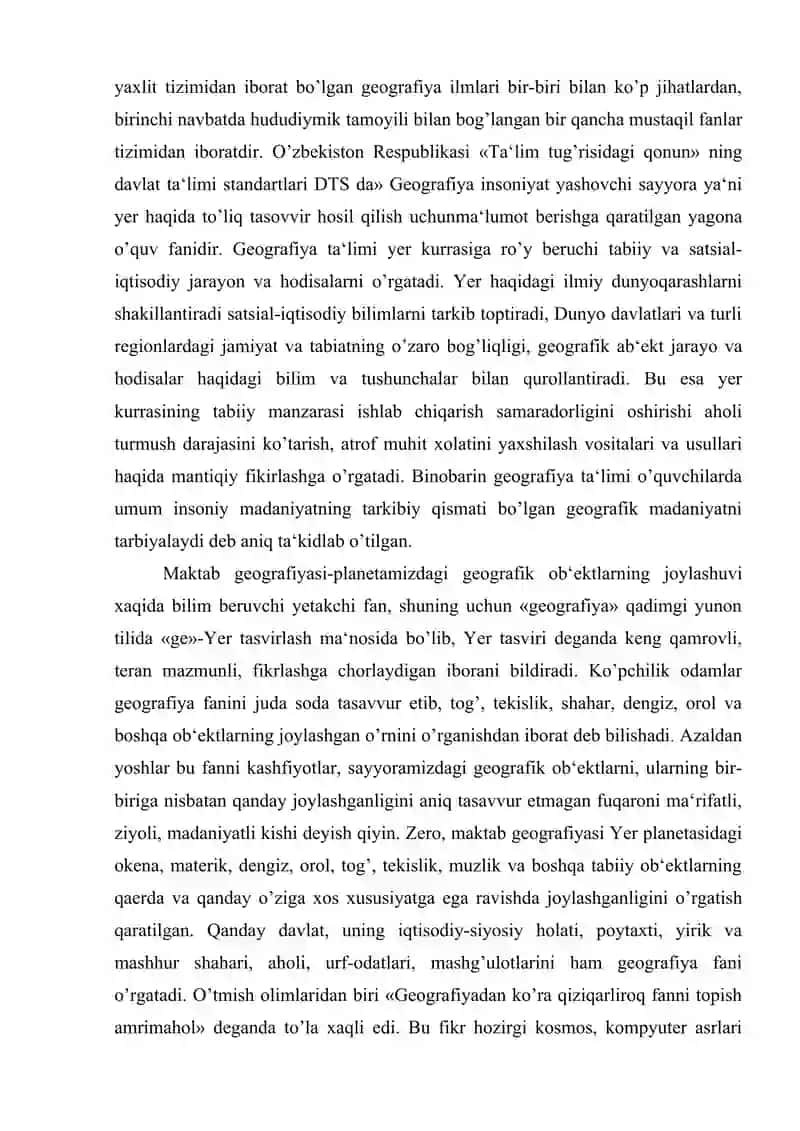 Umumiy yer bilimi predmeti - umumiy yer bilimi geografik qobiqni o’rganadigan fan ekanligi.doc 3